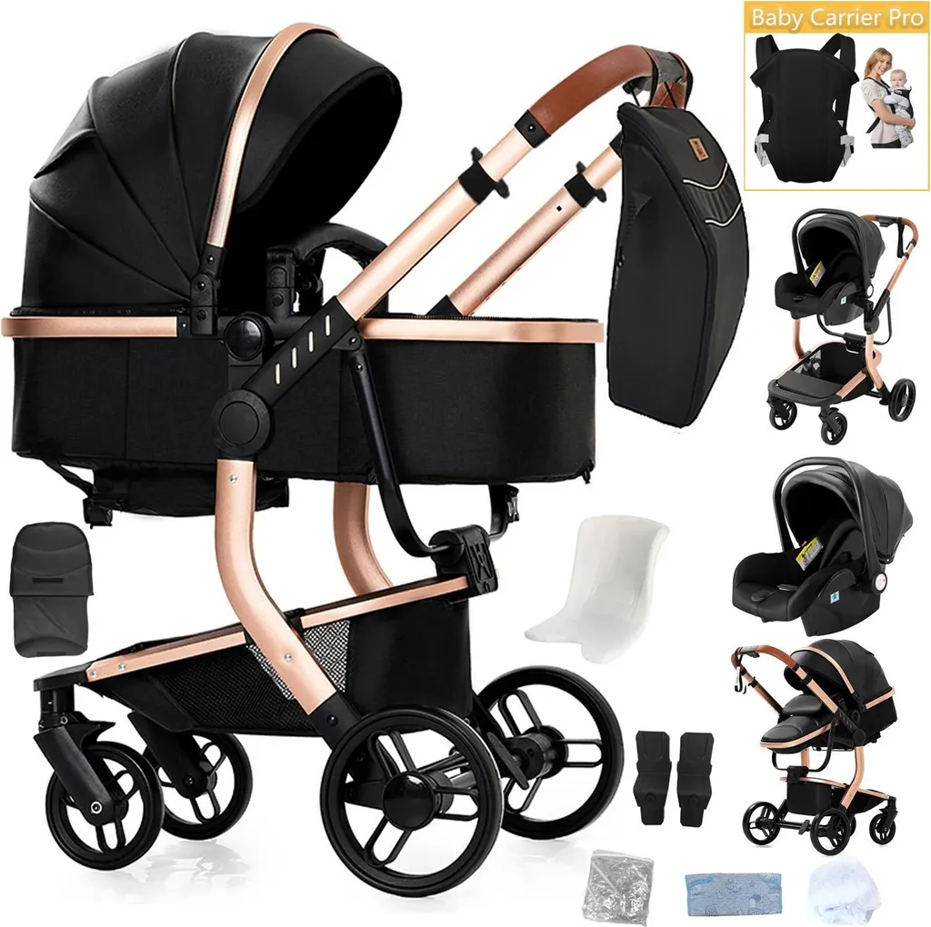 Siège auto bébé 3-en-1 X518-NOIR compact et pliable pour voiture