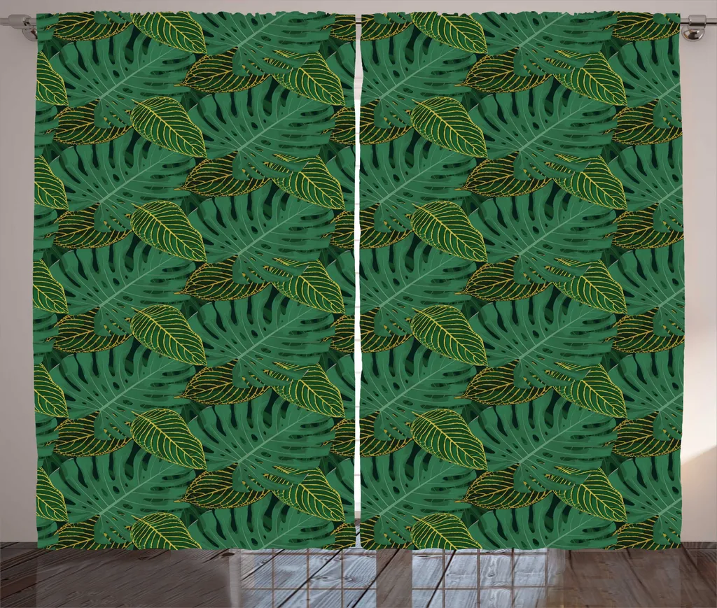 Rideaux Anti-Vis-à-Vis Monstera 280x225 cm pour Grand Salon Lumineux