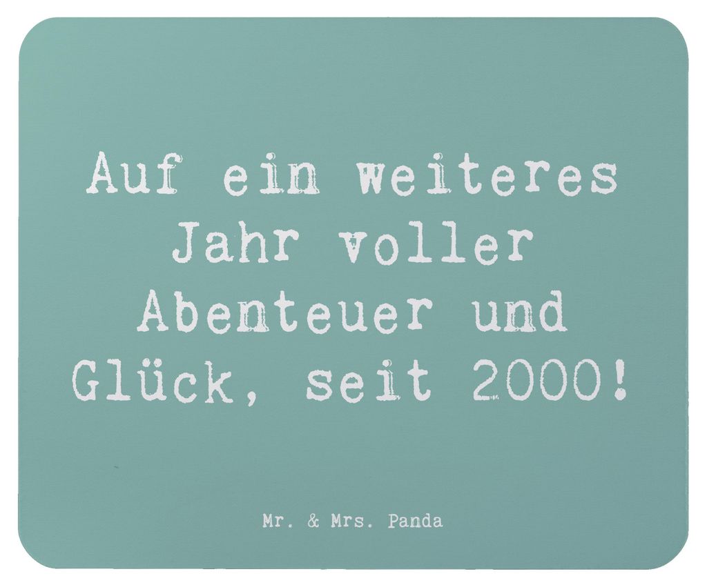 Mr. & Mrs. Panda Mauspad Spruch 2000 Geburtstag Abenteuer Glück - Meeresbrise - Geschenk, pc mausunterlage, Mouse Pad, Jubiläum seit, mausteppich...