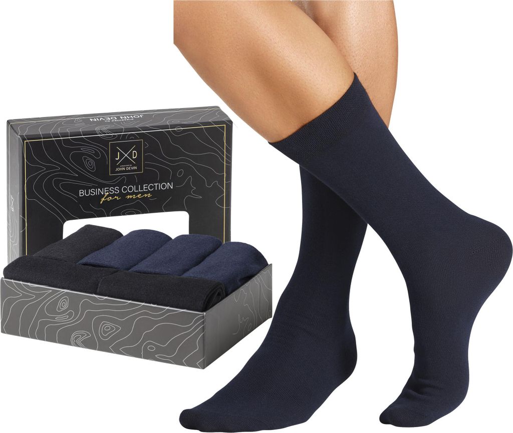 JOHN DEVIN Businesssocken 6 -teilig 3x marine, 3x schwarz Größe 47/48 Sockengröße