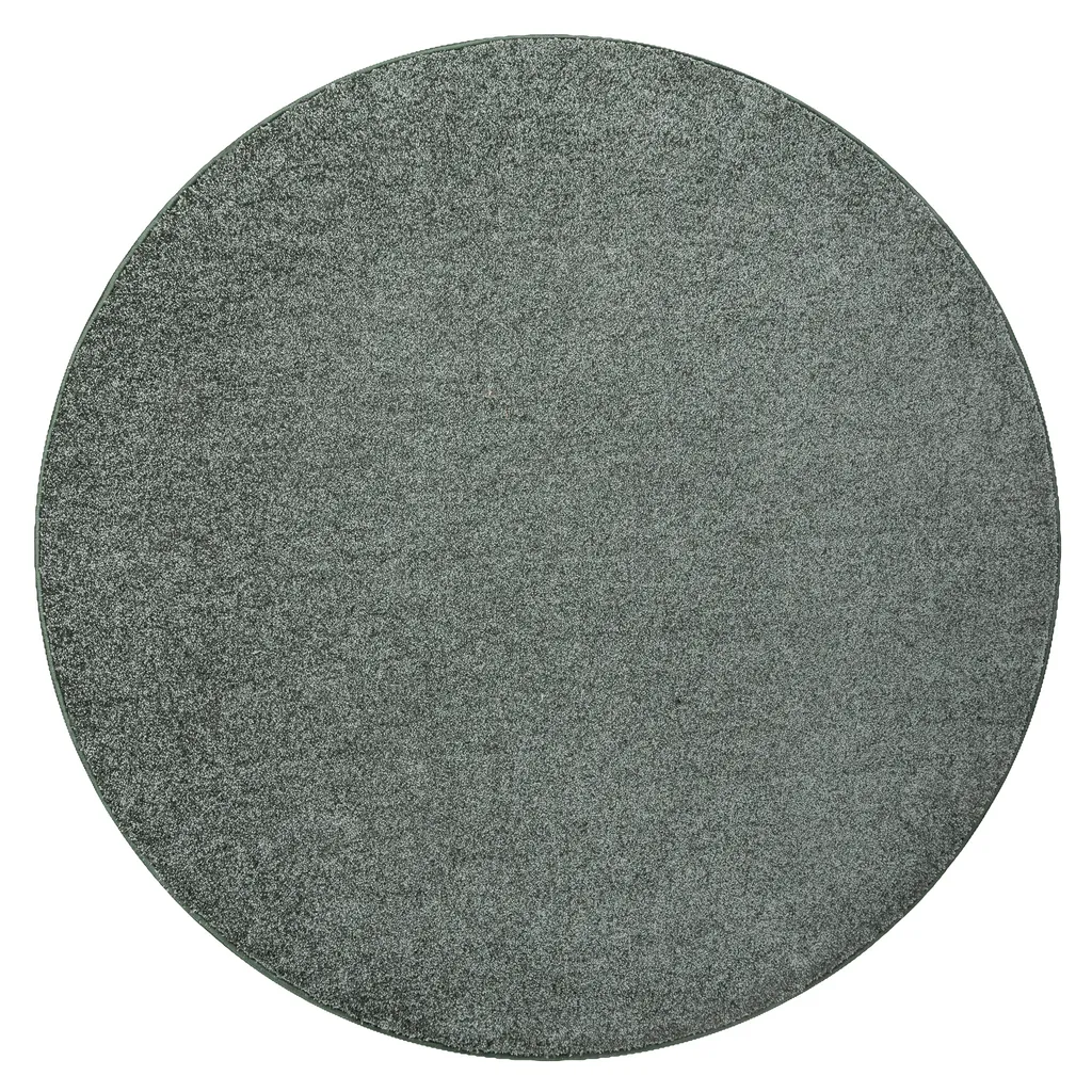 Tapis vert uni INDUS 27 de 100cm, texture douce et cercle de qualité - 3