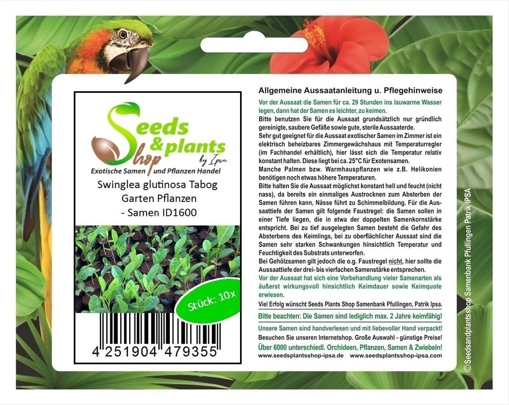 10x Swinglea glutinosa Tabog Zierpflanze Garten Pflanzen - Samen ID1600