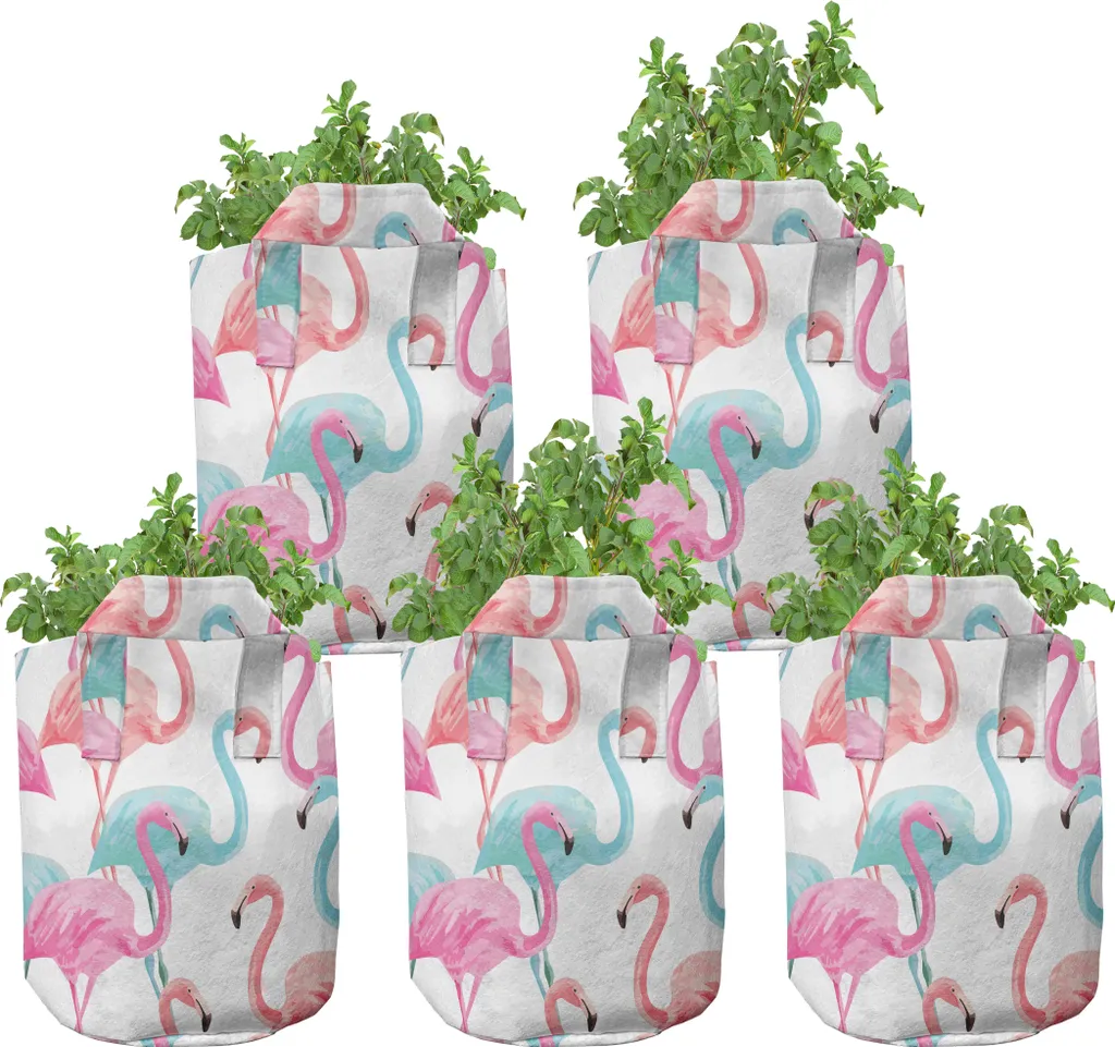 Sac de culture pour potager et fleurs 7 Gallons Hawaii Flamingos x5