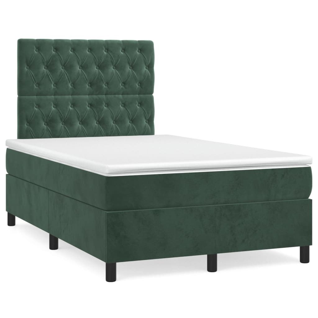 "2024"cloris Boxspringbett mit Matratze Dunkelgrün 120x190 cm Samt - Klassische Betten CHY14762344