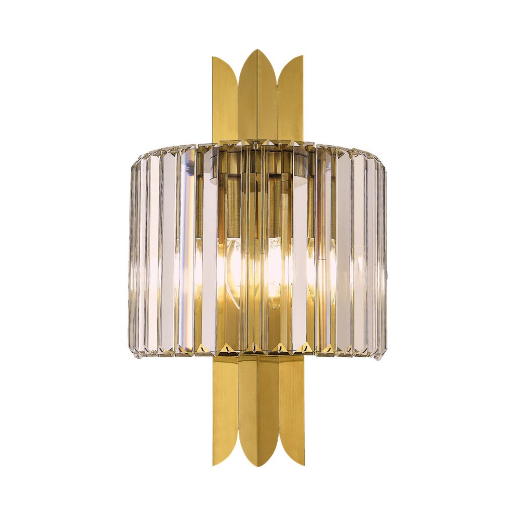 Elegante Margot Wandleuchte Gold mit Kristallschirm Produktbild 