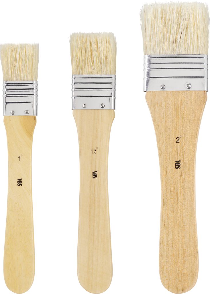 VBS Grundierpinsel Set 3 Stück 2.5 bis 5.5 cm für Malerei Produktbild 