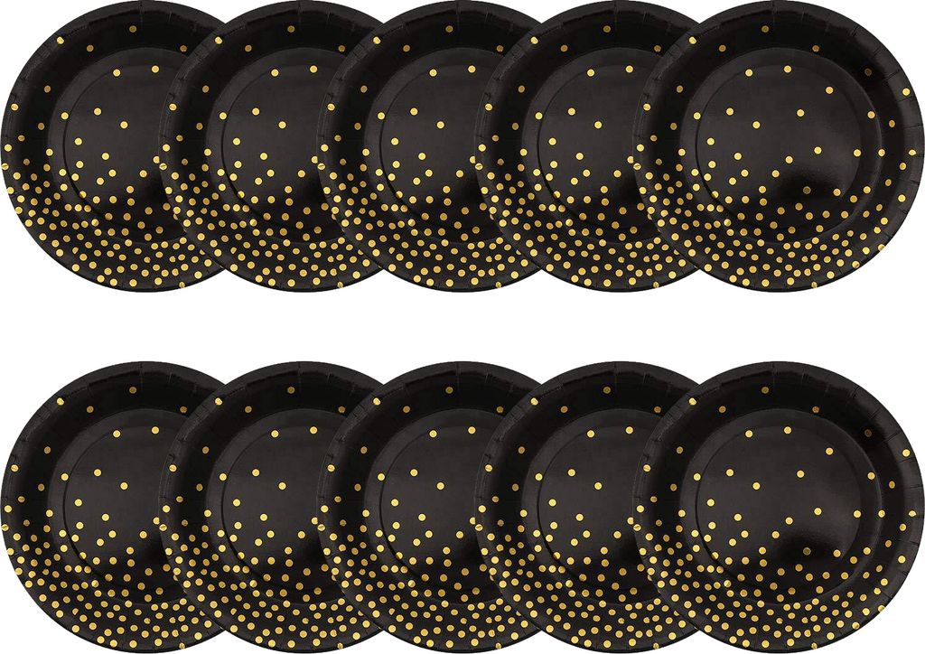 TABAGE WARE SET Food Grade Dispositable Leichtes Mehrzweck-Golden Dot Dut Tares Set Party Supplies-B