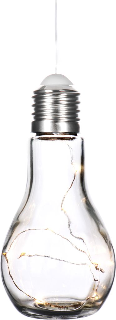 com-four Deko Glühbirne mit LED Lichterkette zum Aufhängen und Hinstellen - batteriebetriebene Tischlampe für schönes Ambiente - kabellos