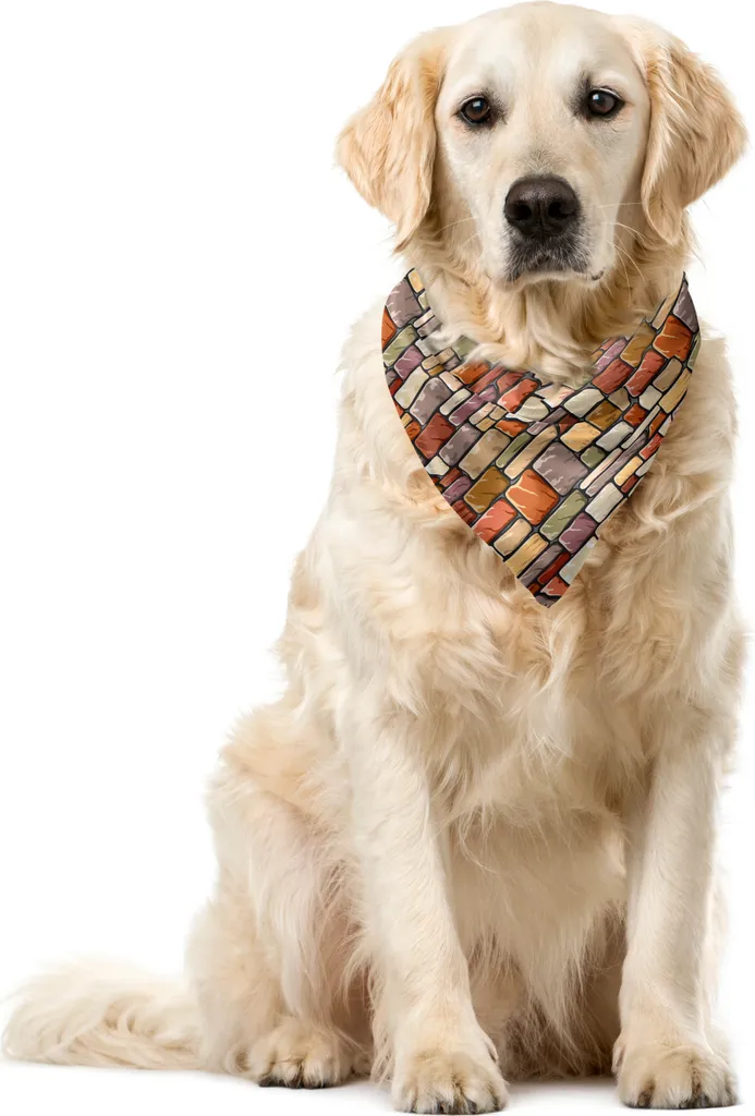 ABAKUHAUS Bandana grunge per animali domestici, motivo doodle a parete, 55x55 cm, multicolore