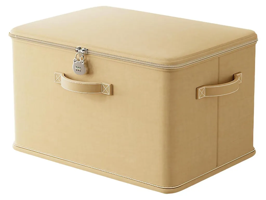 Panier de rangement verrouillable pour armoire ou sous-lit - Pliable 30L