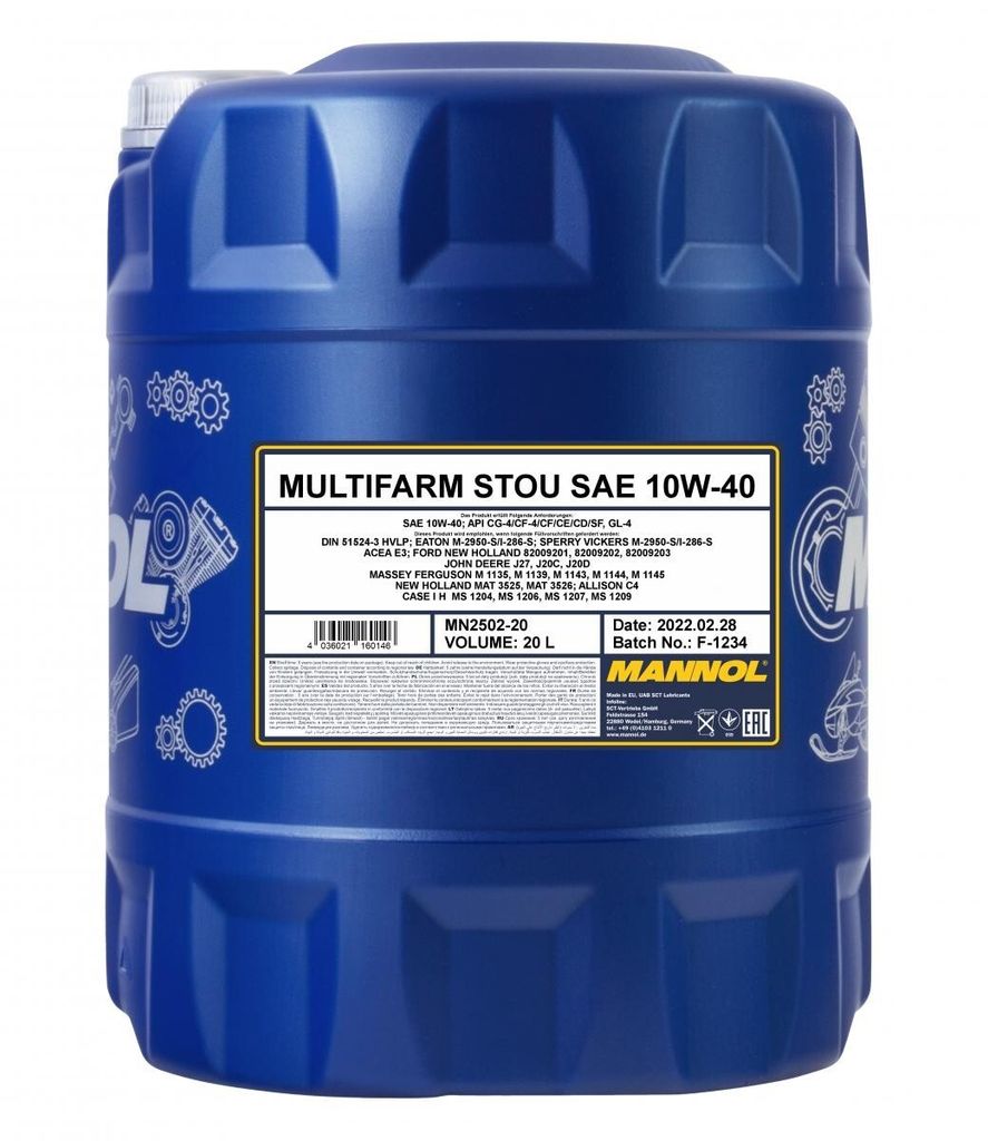20 Liter MANNOL 10W-40 Multifarm STOU ALLISON C4 Chrysler Produktbild 