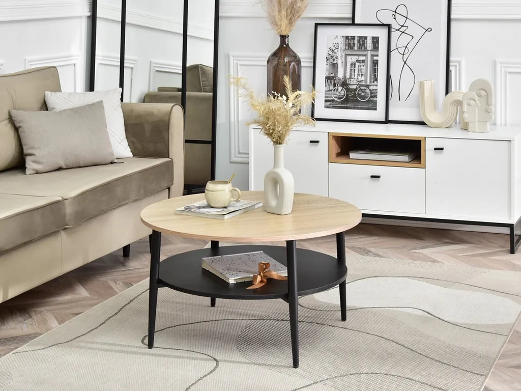 Tavolino Design TODOR Rovere Sonoma e Nero - Valorizza il tuo Salotto