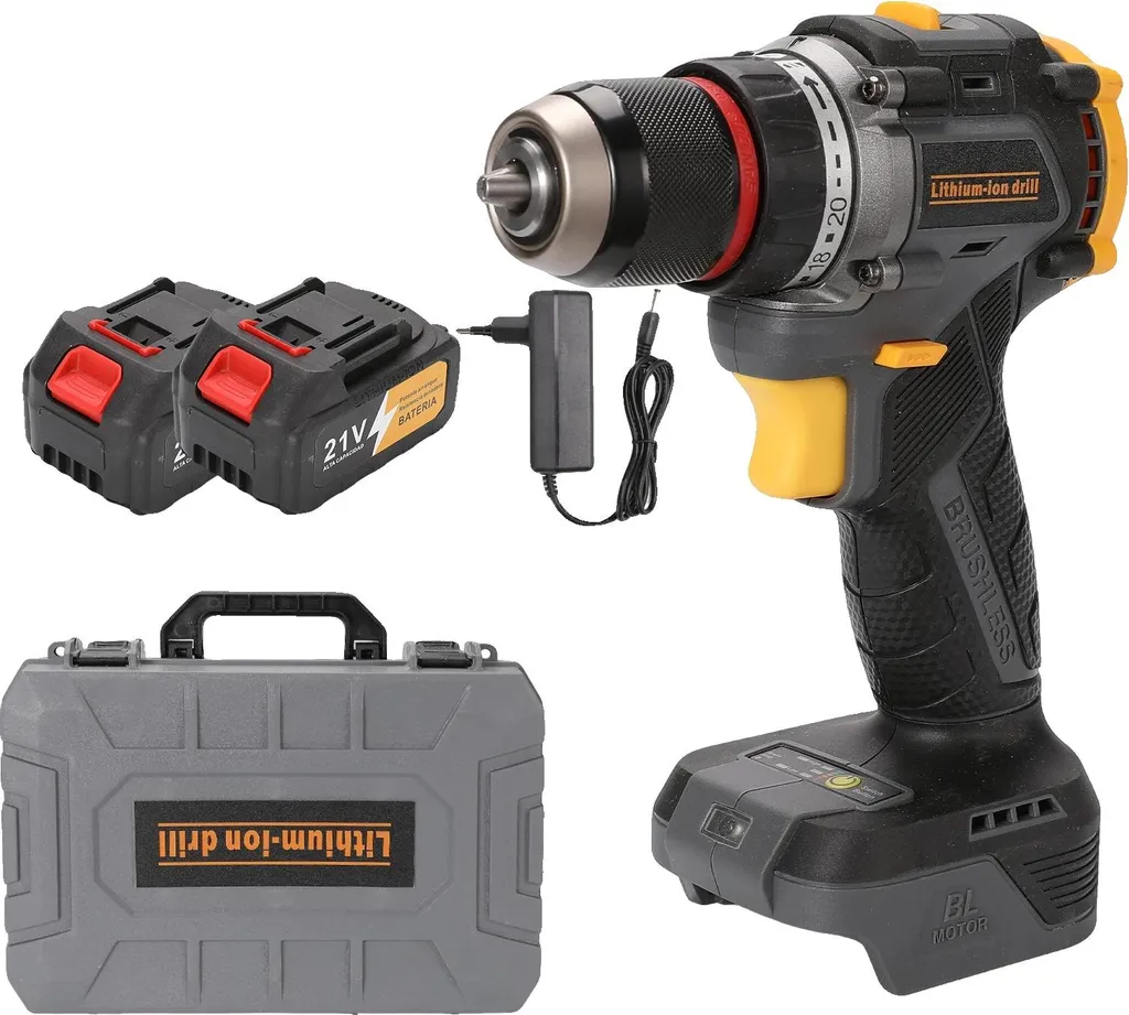 Trapano Avvitatore a Percussione 21V Brushless - 2 Batterie Litio