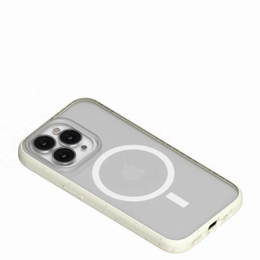 Cover Woodcessories MagSafe iPhone 14 Pro Max Offwhite | Trasparente Bio - 3