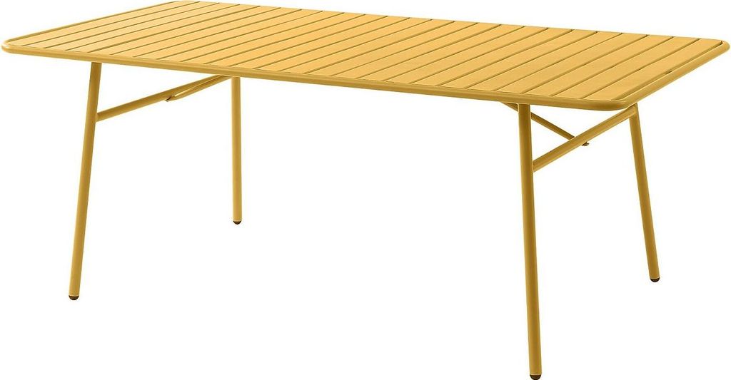 Gartentisch 160 cm lang aus Metall - Senfgelb - MIRMANDE by MYLIA