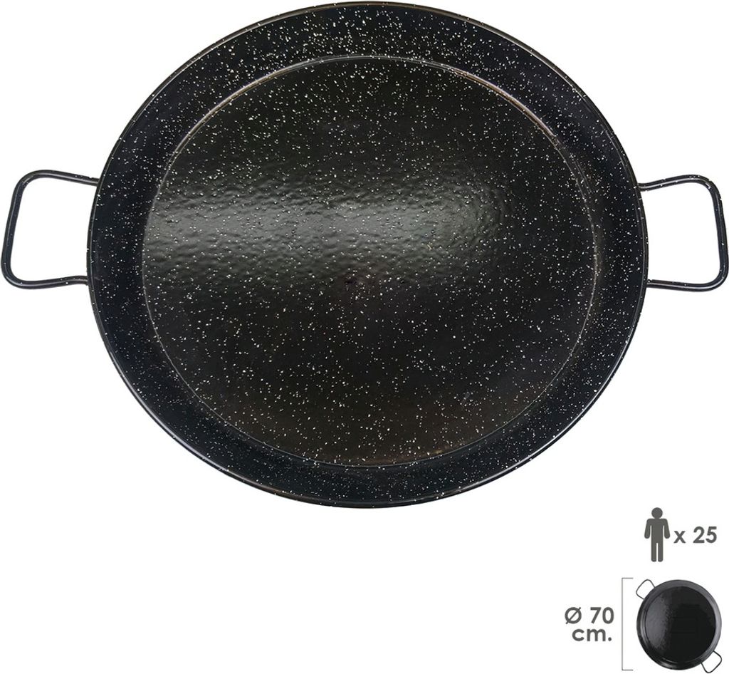 Emaillierte, valencianische Paellapfanne 25 Personen / 70 cm.