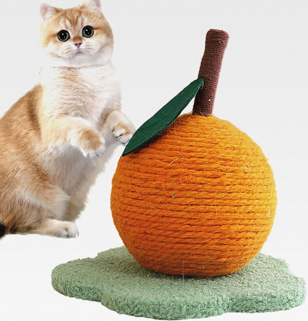Sisalball, Katzenspielzeug, orangefarbener Kratzball, Schleifkrallenball, für Kätzchen, Aktivität, Unterhaltung, Übung, Anregung, Langeweile, S...