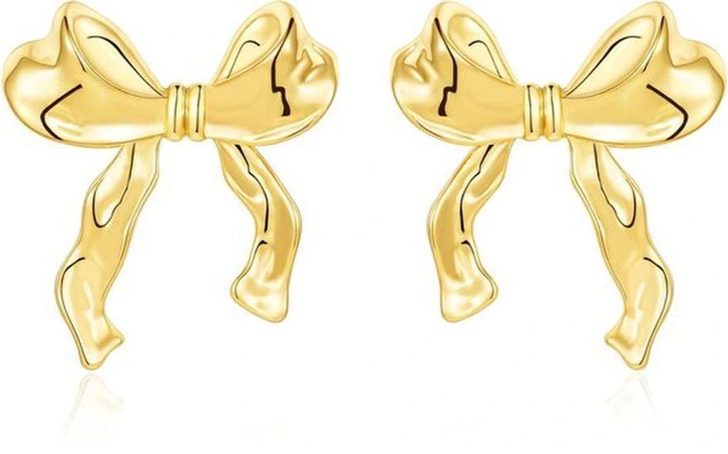 Azomor Stilvolle Schleifenohrringe mit goldenen Akzenten für Damen