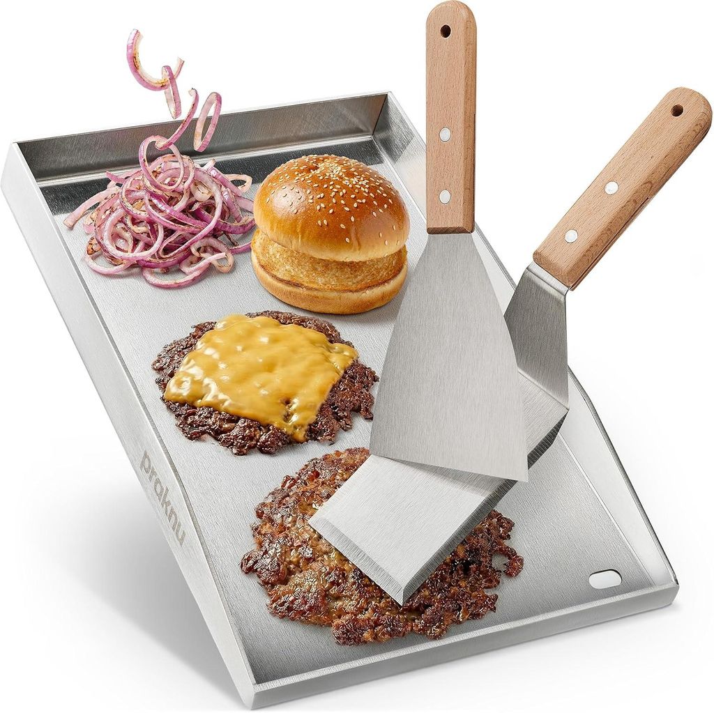 Praknu Plancha Grillplatte Edelstahl (30x40 cm) – Plancha Produktbild 