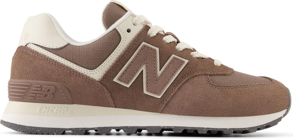 New Balance 574 Damen sportlicher Schnürer in Beige, Größe 9