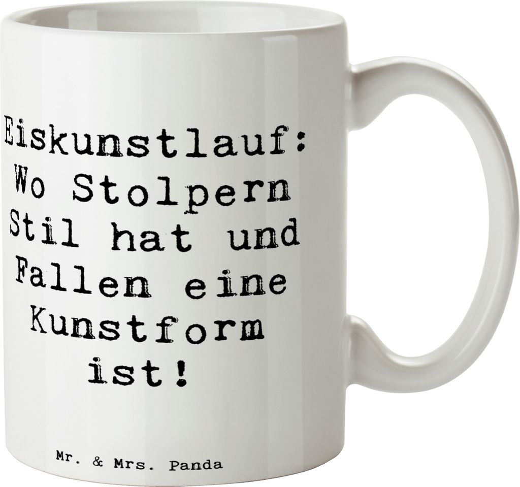 Mr. & Mrs. Panda Kaffeetasse Spruch Eiskunstlauf Kunst - Weiß - Geschenk, Sportler Geschenke, Eiskunstläufer, Becher, Anmut, Sportart, Pirouetten...