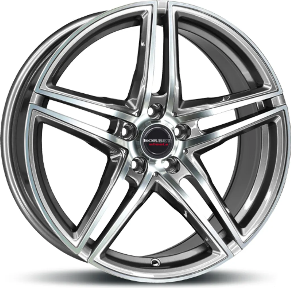 Jante Borbet XRT 8x17 ET38 Finition Graphite Poli Ultra Résistante