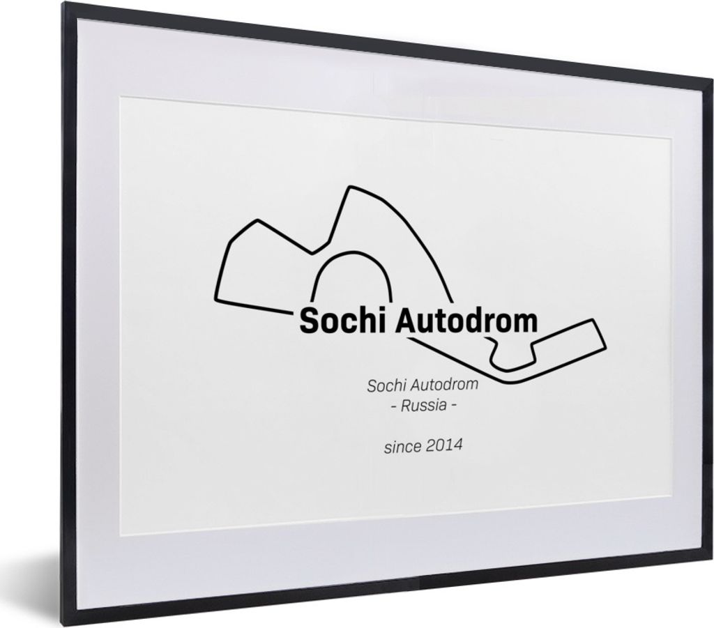 MuchoWow Gerahmtes Poster Sotschi - Formel 1 - Rennstrecke 40x30 cm - Poster mit Schwarzem Bilderrahmen Wandposter Rahmen Foto Bilder - Bilderrah...