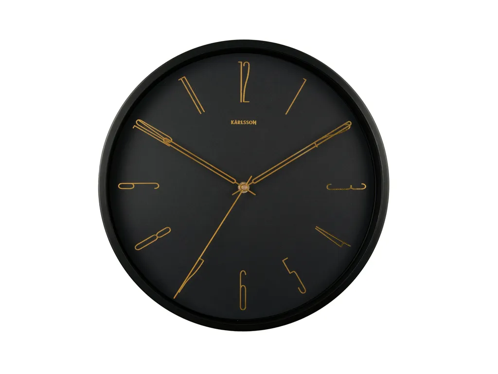 Horloge Murale Silencieuse Karlsson Belle Numéros Noir anti Tic-Tac
