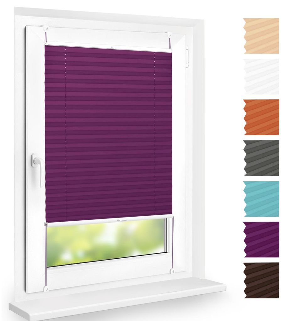 Plissee ohne Bohren 90x220cm Violett