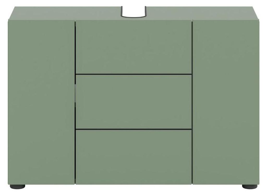 CALICOSY - Waschbeckenunterschrank mit 3 Türen B 82 cm - NUA