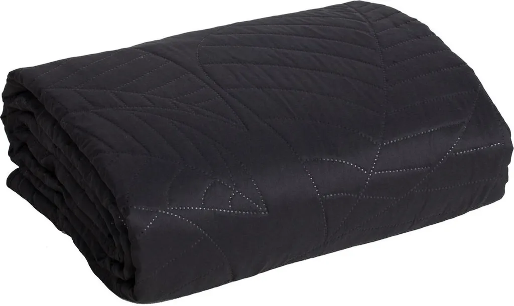 Couvre-lit noir D91 Boni 6 en 170x210 cm pour lit une personne ou sofa