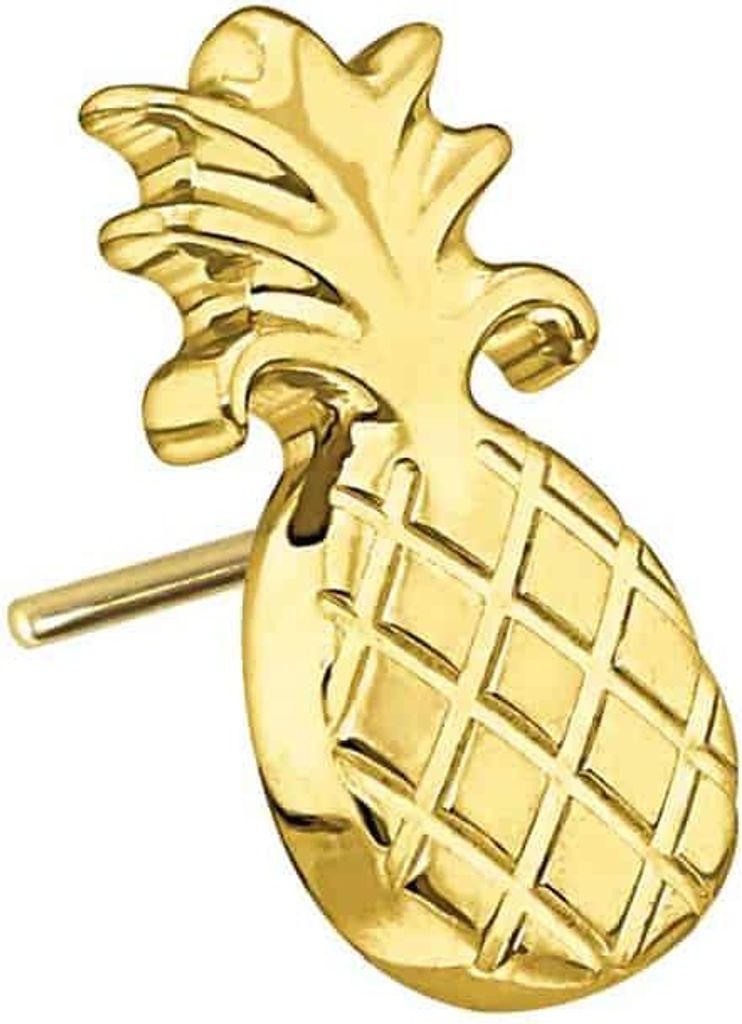 Piercing-Zubehör Titan Aufsatz mit Push Pin ANANAS