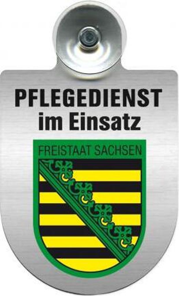 Einsatzschild Windschutzscheibe incl. Saugnapf - Pflegedienst - incl. Regionen nach Wahl - 309358 - Color - Region Freistaat Sachsen