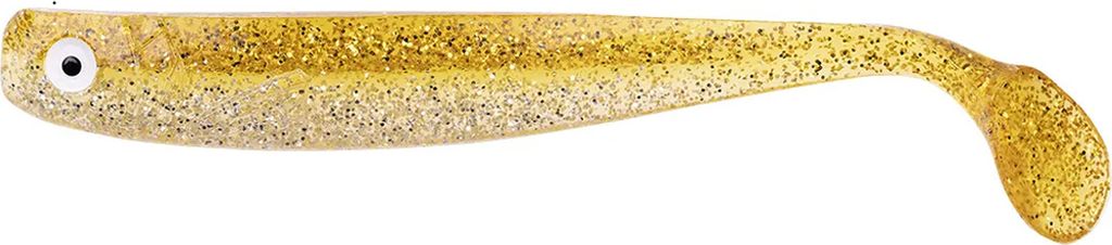 ZECK ZANDER Gummi 12cm Goldglitter | 3 Stk.