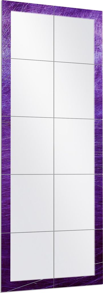 DEQORI Wandspiegel Puzzle 60x150 cm 'Violettes Kratzrelief' Spiegel Ganzkörperspiegel