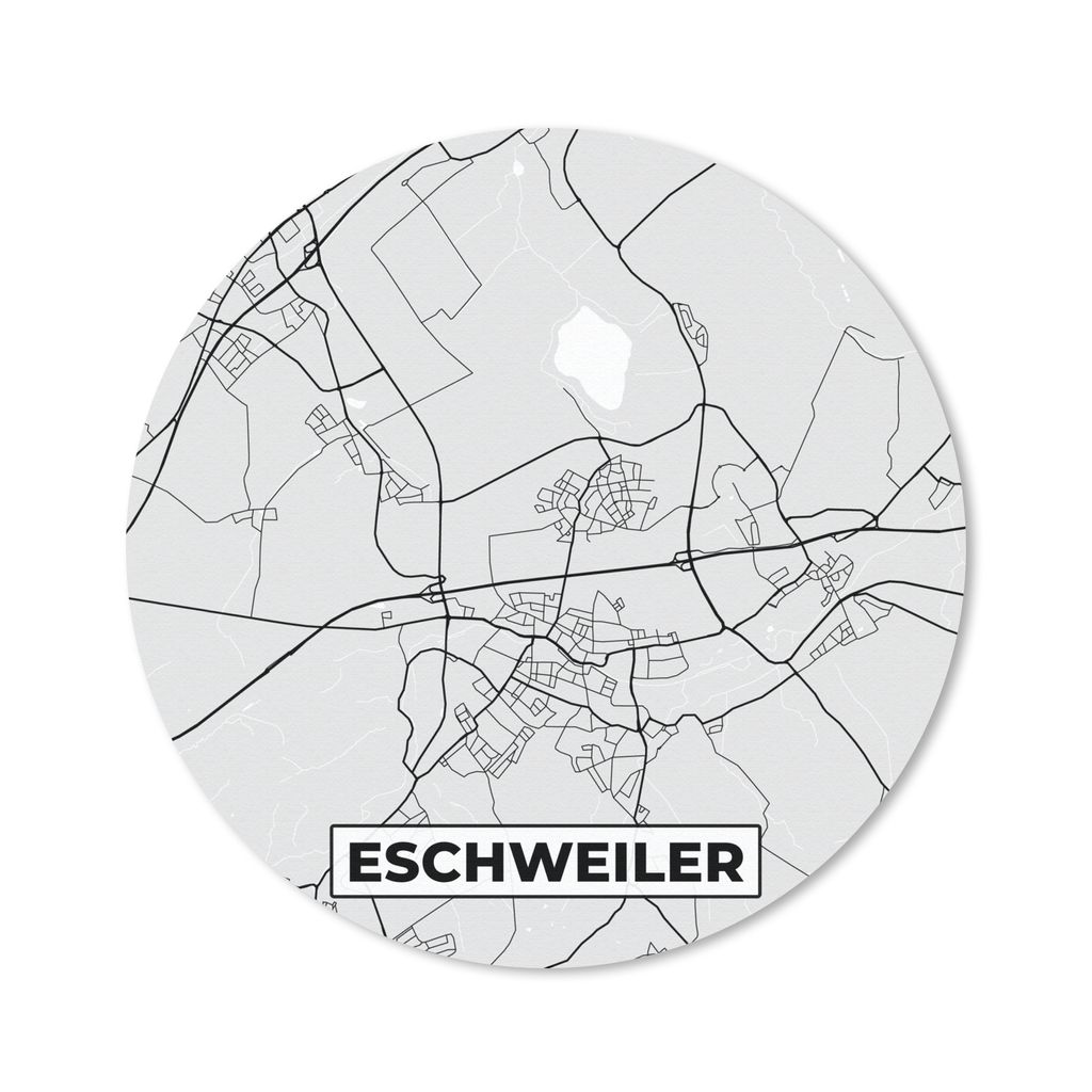 MuchoWow Mauspad Mousepad Karte - Eschweiler - Deutschland - Karte - Stadtplan 20x20 cm - Mousepads - Maus Mat - Pad - Mausunterlage - Schreibtis...