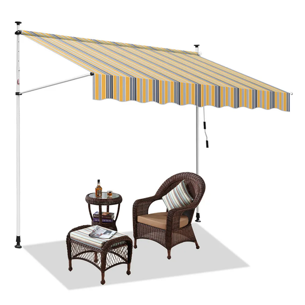 Tenda da Sole Estensibile 300cm Clanmacy Giallo Blu Senza Buchi