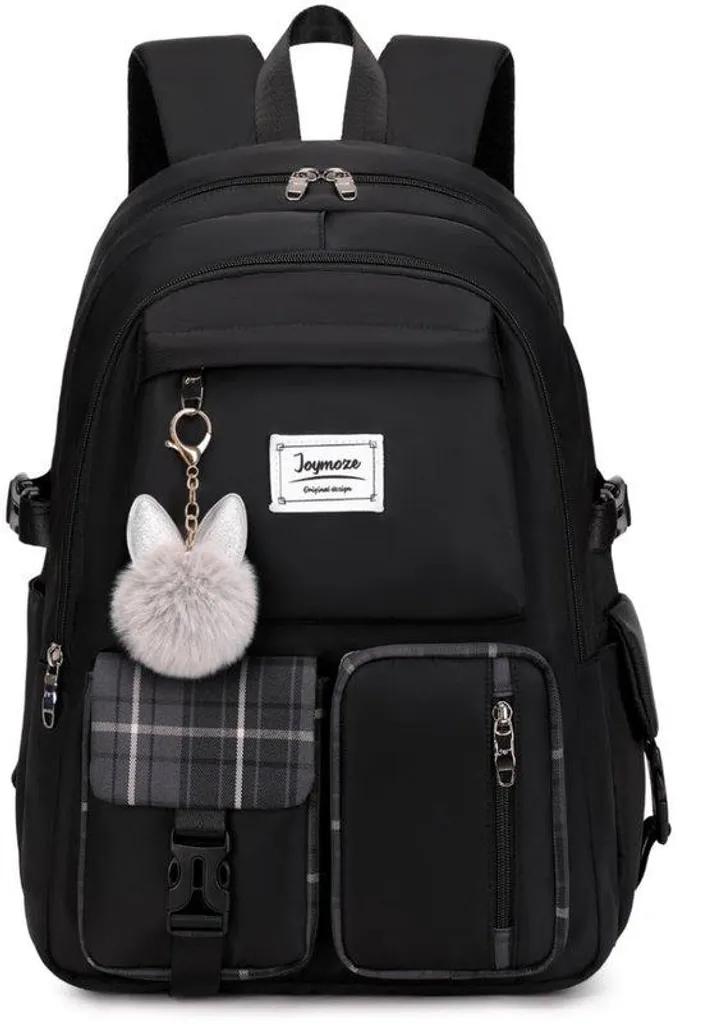 Sac à dos noir fille ergonomique et léger avec dos rembourré 22L