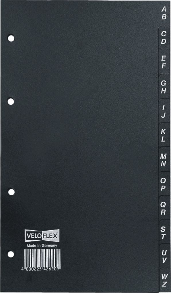 Register 210x108+12mm 12-teilig schwarz Packung mit 40 Stück
