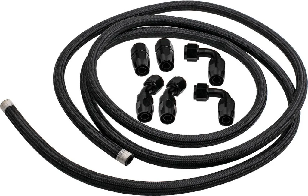 Ligne de Pétrole AN10 12FT Noir avec Raccords pour Durite d'Huile
