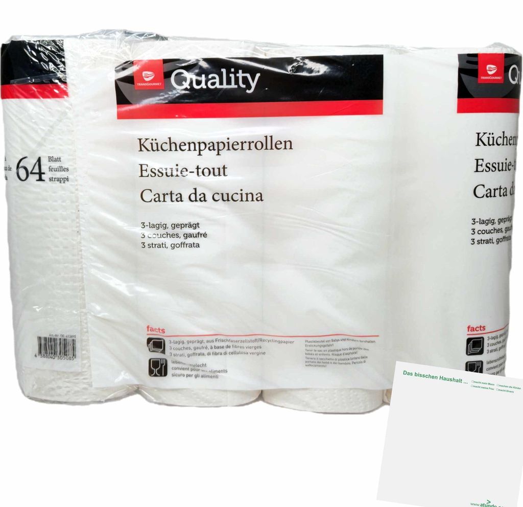 TGQ Küchentücher 3L (8x64BL Packung) + usy Block
