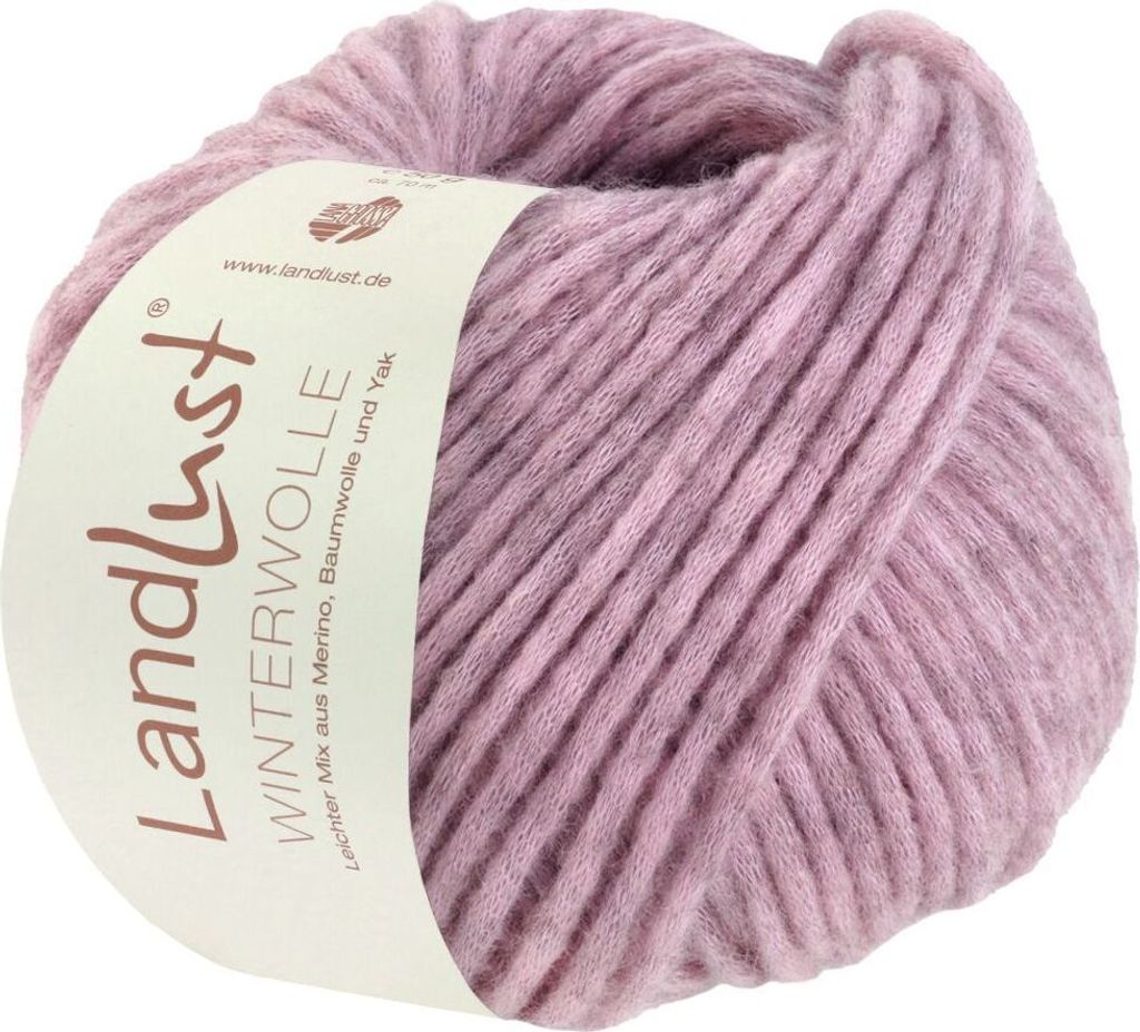A ball of pink yarn with a label.