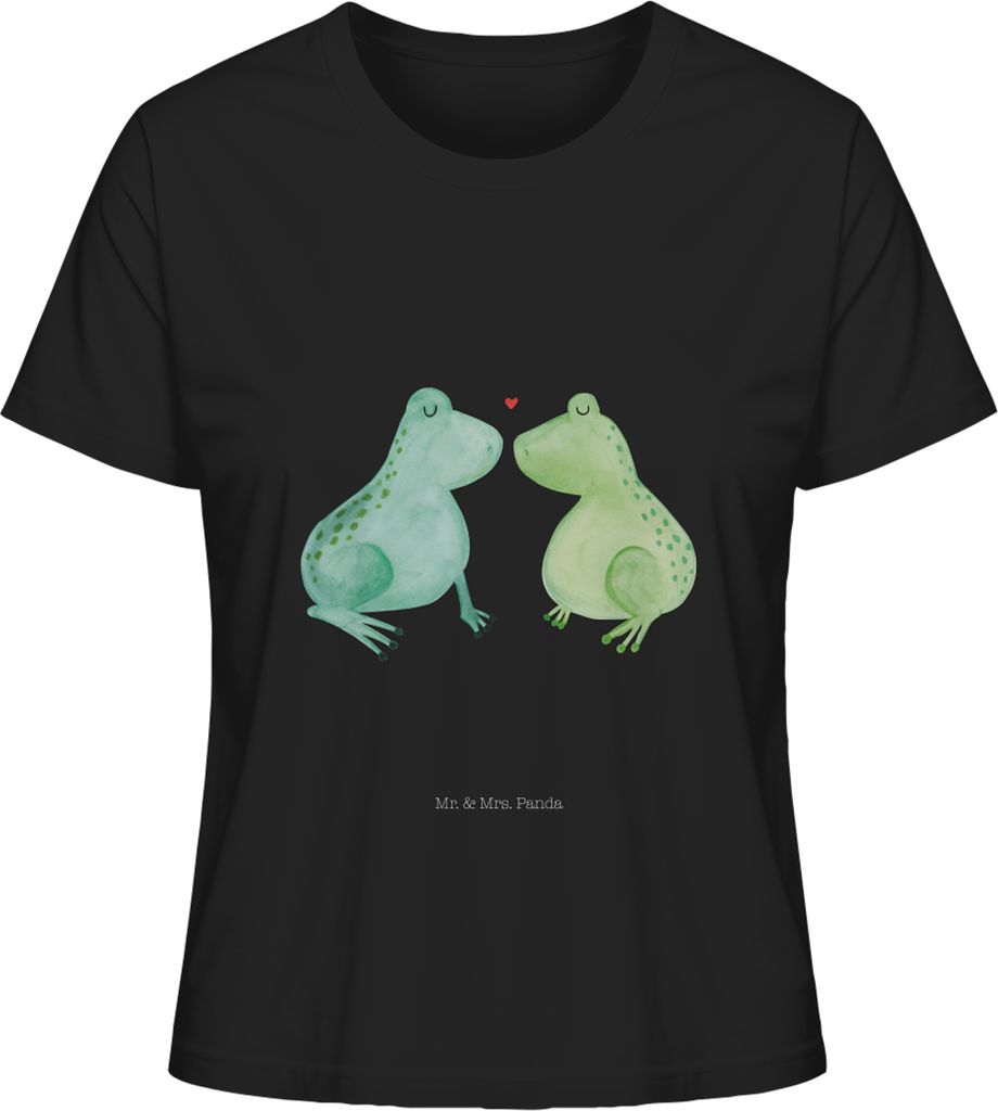 Mr. & Mrs. Panda Kurzarmshirt Damen Frosch Liebe Größe XL - Schwarz - Geschenk, Freundin, Shirt Mit Spruch, Oberteil, T-Shirt, Frösche, Rundhals...