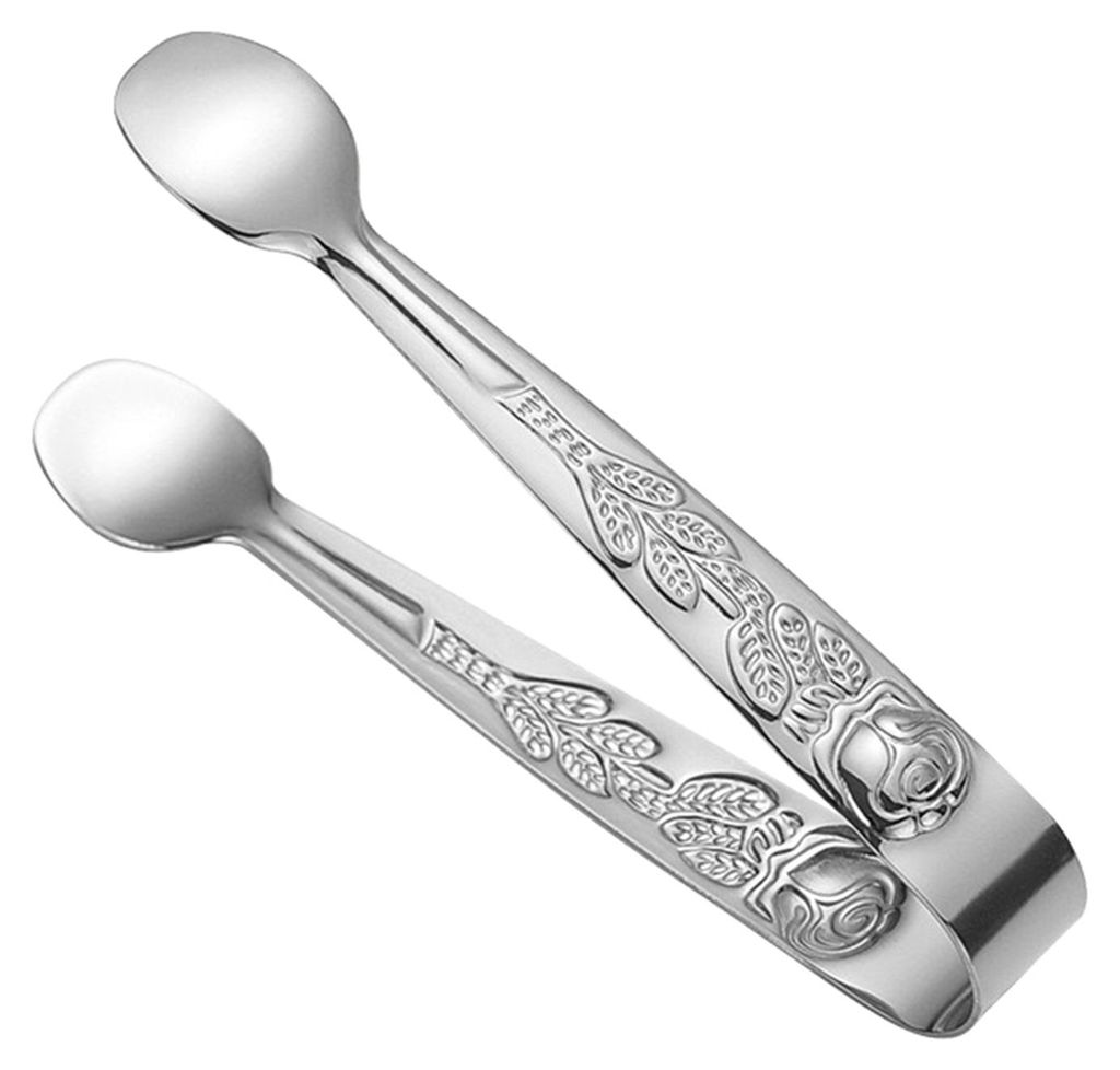 Mini-Eiswürfelzange aus Edelstahl 304, lebensmittelecht, kompakter Eiswürfelclip, rutschfester Griff, ideal für Kaffee, Zuckerwürfel, Bar, Hot ...