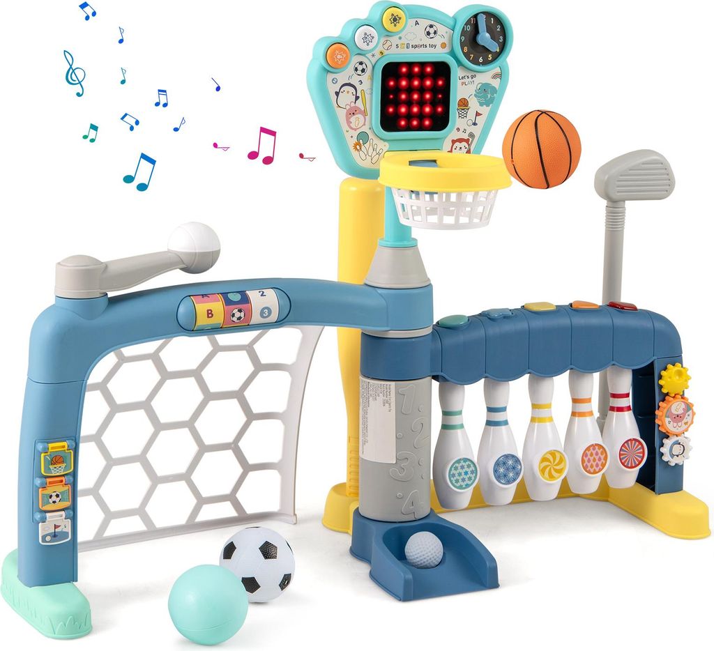 COSTWAY Basketballkorb Kleinkind, 5-in-1 Basketballständer Produktbild 