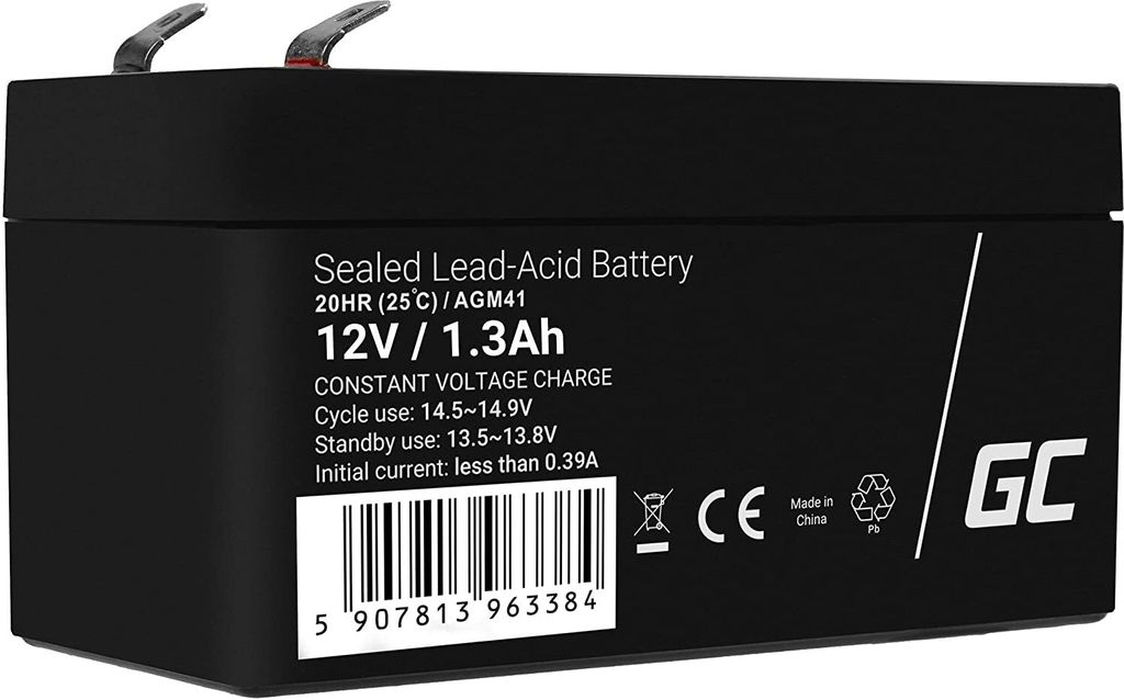 Green Cell AGM 12V 1,3Ah Akku VRLA Blei-Batterie Bleiakku Ersatzakku Gelakku Akkubatterie Zyklenfest Unbemannt Spielzeug | Elektro Spielzeug| Ala...