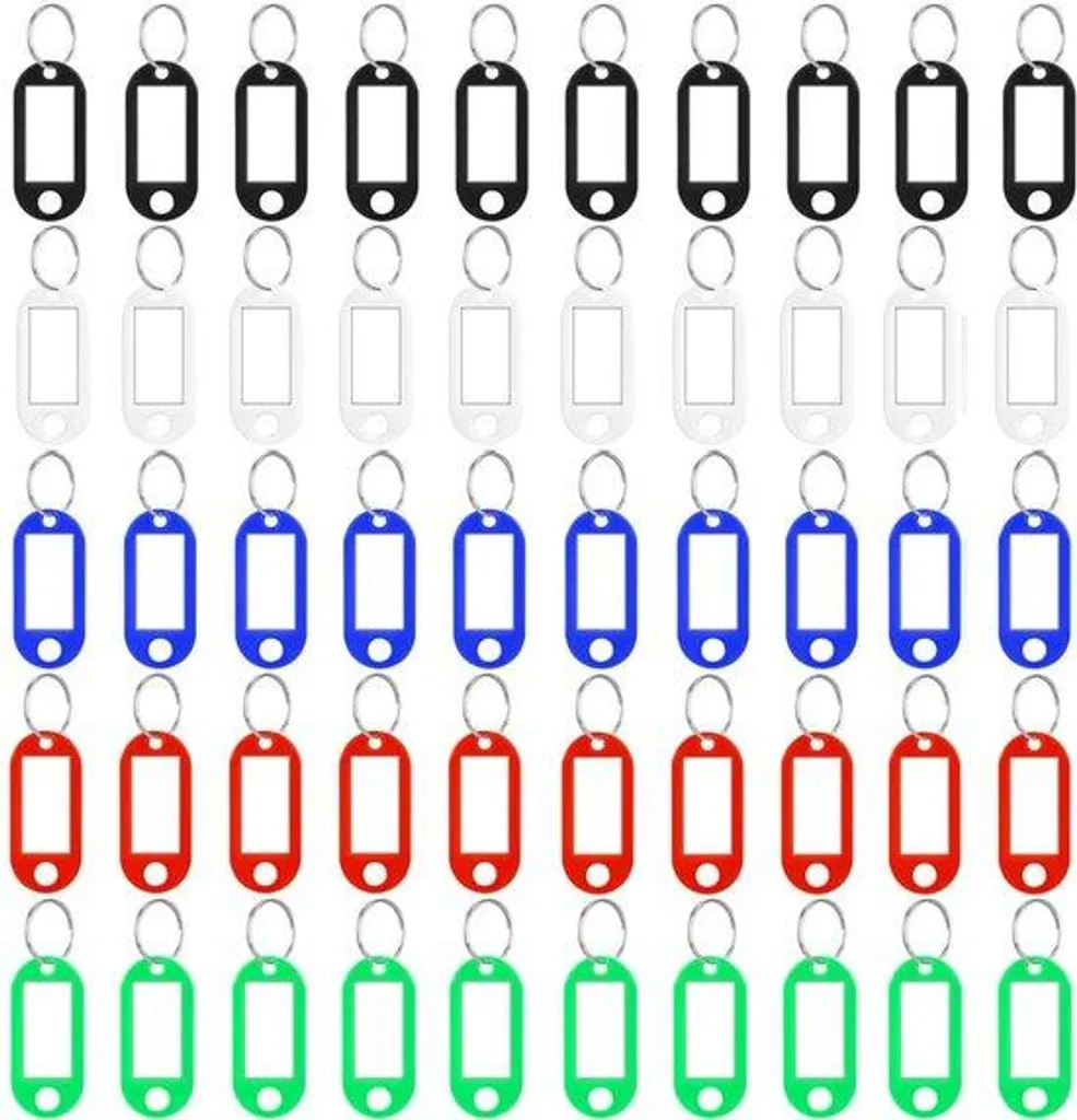 Lot de 50 Porte-clés Colorés Personnalisables pour Voyage et Bagage
