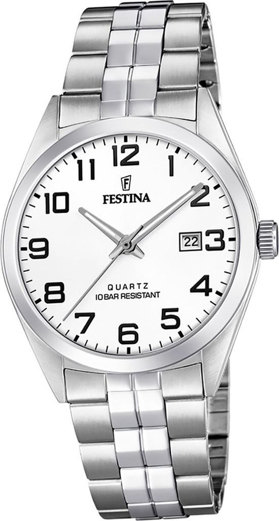 Festina Edelstahl Herren Uhr F20437/1 Armband-Uhr silber Klassik D2UF20437/1