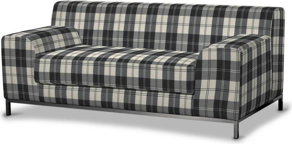 Dekoria Bezug für Kramfors 2-Sitzer Sofa, schwarz- weiss, Sofahusse, Kramfors 2-Sitzer