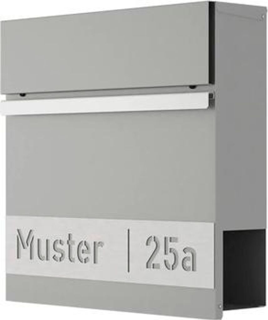 Briefkasten DESIGNline BK3 BxHxT 380/380/110 mm graualuminium inkl. Personalisierung